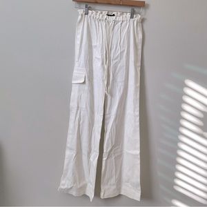 Vintage Bcbg Max Azria Linen Ivory Flare Pant Size 2
